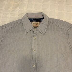 Italina Light Gray Men's Casual Button Down Shirt